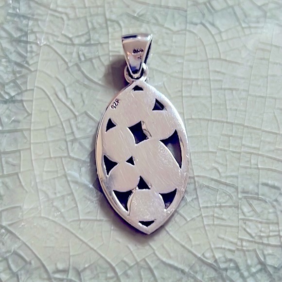 Silver Elegant Multi-Color Pendant for necklace, blue & pink - Picture 2 of 5